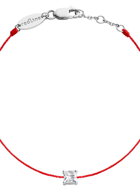 红绳女士克拉方形钻石手链