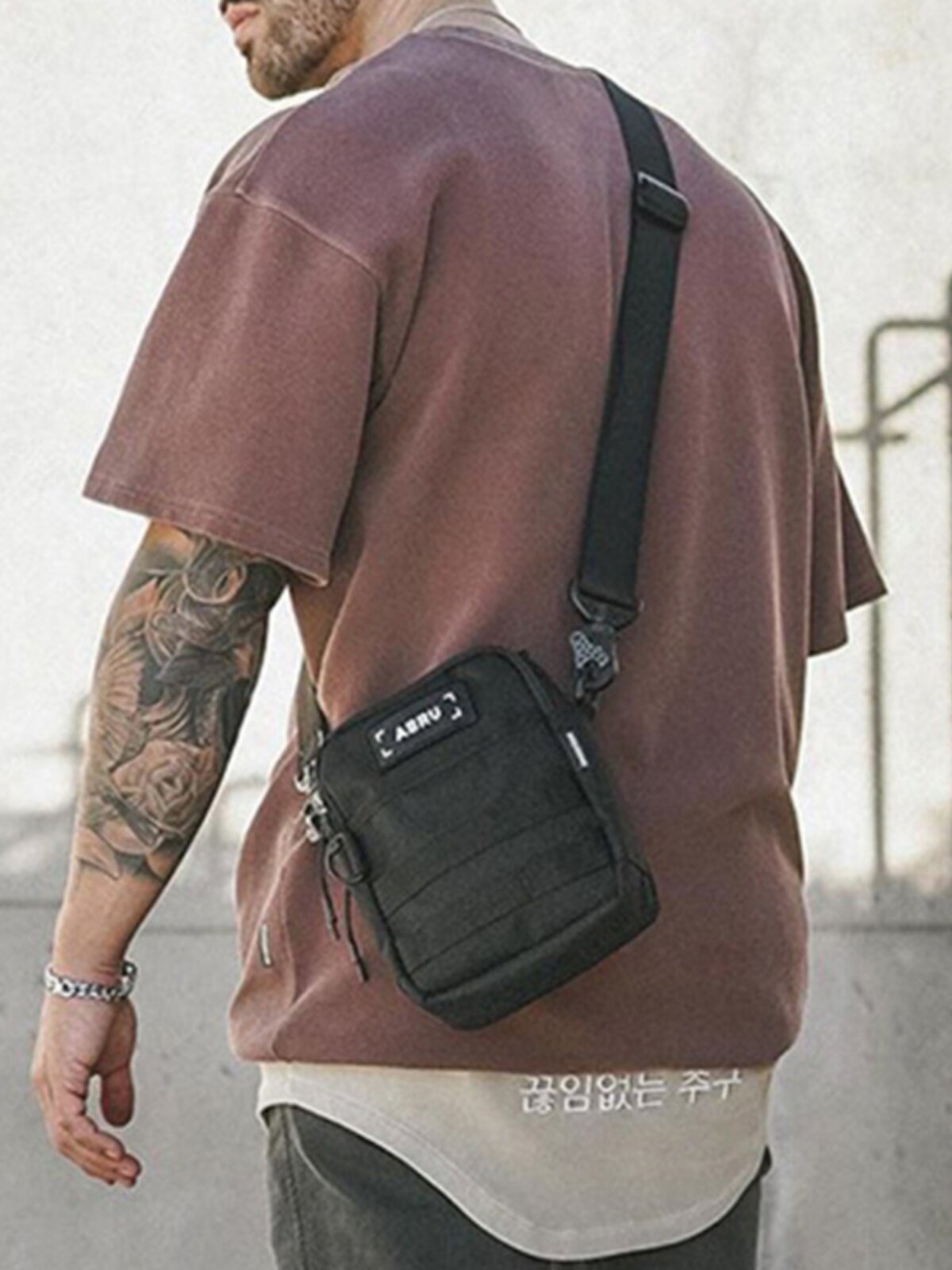 ASRV HEAVY FITNESS SPORTS SOLID COLOR ROUND NECK SHORT-SLEEVED COTTON WASHED EMBROIDERED OFF-THE-SHOULDER T-SHIRT [GB SIZE]