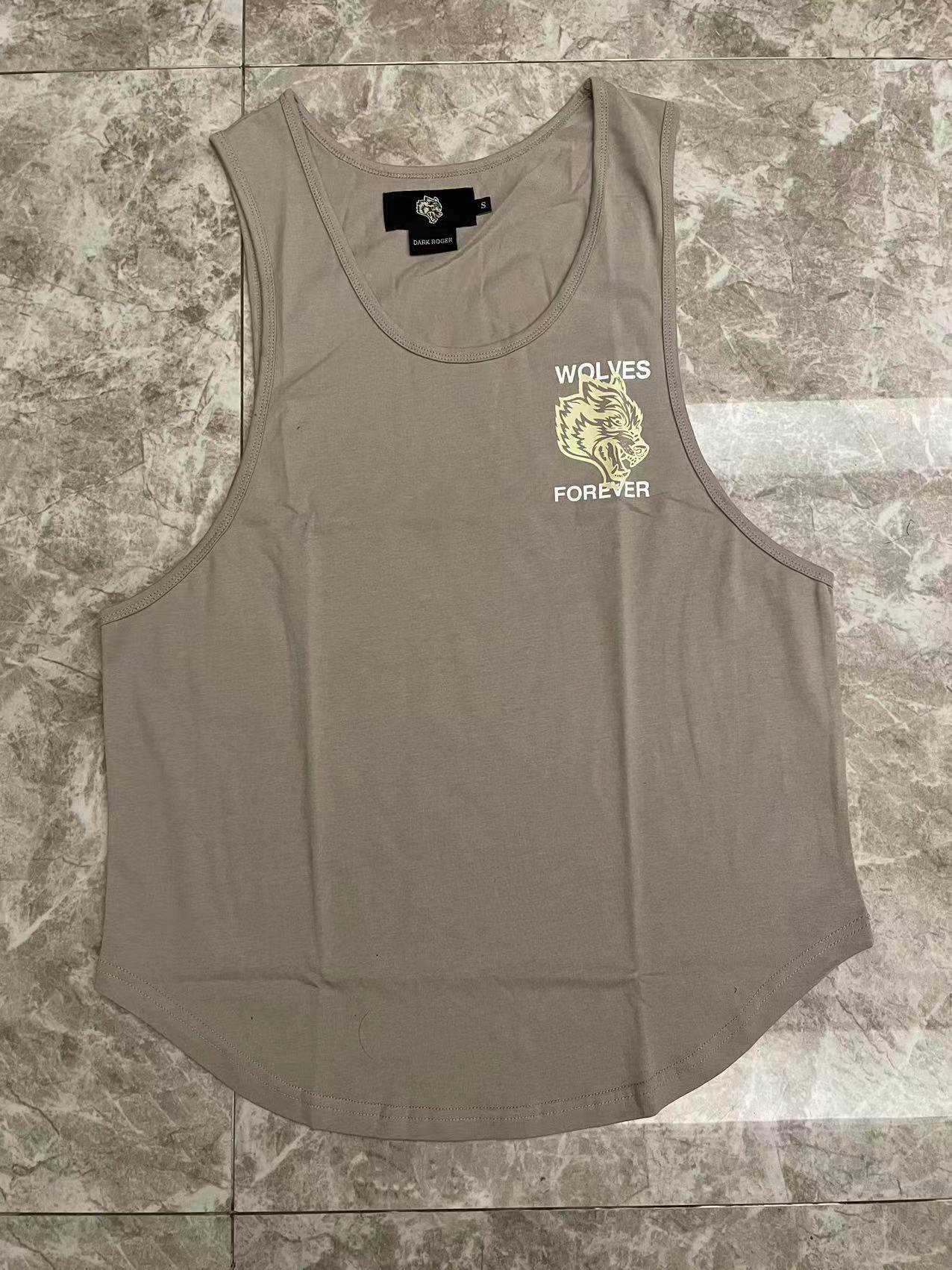 WOLF HEAD FITNESS SPORTS SWEAT-ABSORBING LOOSE SLEEVELESS EXHAUST SWEAT TANK TOP [EUROPEAN AND AMERICAN SIZE]