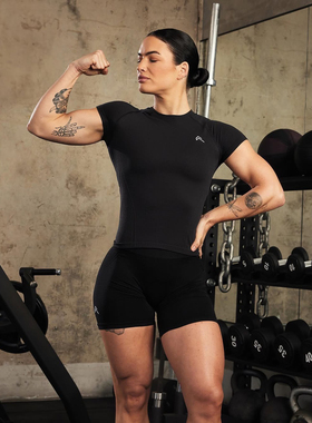 Oner同款无缝健身运动修身短袖上衣轻薄女款弹力短袖