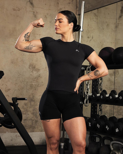 Oner同款无缝健身运动修身短袖上衣轻薄女款弹力短袖