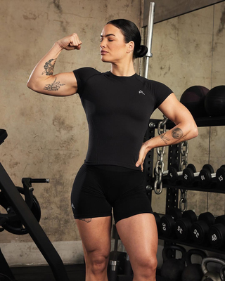 Oner同款无缝健身运动修身短袖上衣轻薄女款弹力短袖