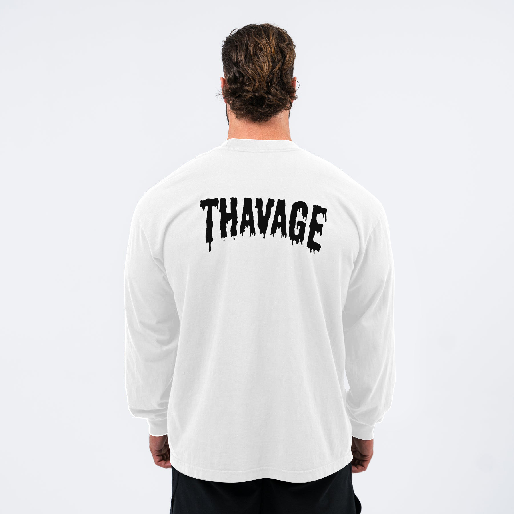 CHRIS C BAO LONG SLEEVE LOOSE COTTON AUTUMN AND WINTER FITNESS SPORTS CREW NECK SWEATSHIRT [EUROPEAN & AMERICAN]