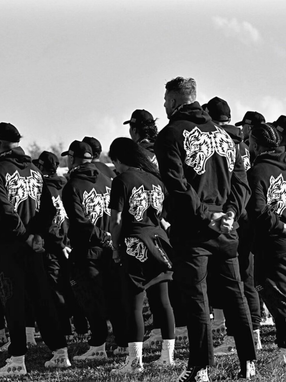 BIG WAVE BROTHER DOUBLE WOLF HEAD LOOSE FITNESS HOODED SWEATSHIRT [EUROPEAN AND AMERICAN SIZE]