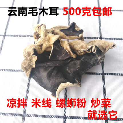云南白背毛木耳500克玉耳干货脆木耳野生大黑木耳搭配螺蛳粉包邮