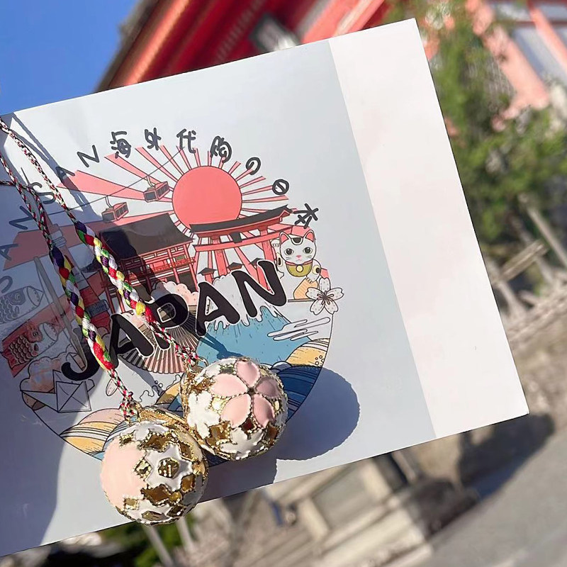 日本御守清水寺樱花铃铛刺绣礼品礼物手机挂饰男女钥匙扣包包挂件