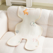 通用韩国绉布提花棉垫 薄棉四季 透气纯棉 婴儿车垫推车坐垫 INS款