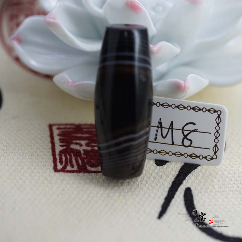 保真千年战汉 老缠丝玛瑙【黑财神之眼】勒子至纯老天珠佛珠 M8