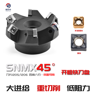 45度快进给刀盘SNMX双面铣刀片