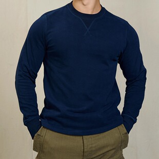 复古重磅打底衫 T恤美式 维托摩瑞复刻RRL新疆棉小领口长袖 微瑕特价