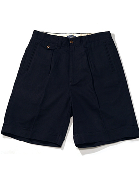 清仓特价维托摩瑞复古绅士高腰双褶休闲卡其短裤男廓尔格港督短裤