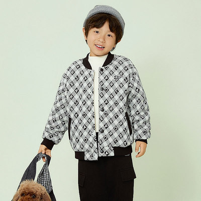 粒粒仔2025秋冬新款男童棉服外套纯棉加厚柔软舒适时尚外穿外套