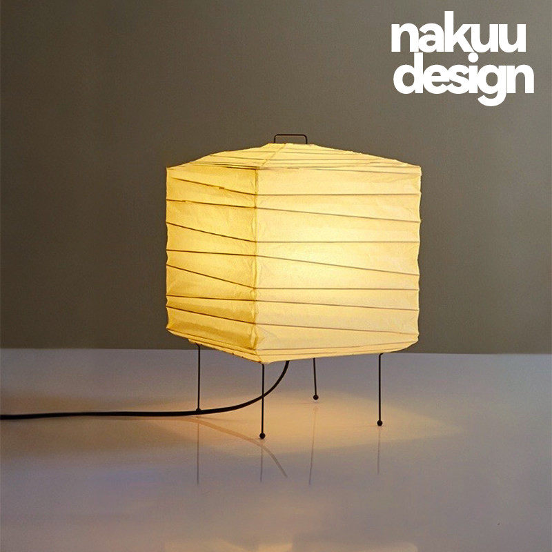 中古设计师Akari野口勇方形宣纸台灯床头卧室客厅氛围 侘寂风民宿