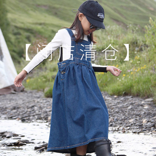 背心裙女童牛仔背带裙亲子装