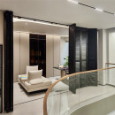 圣德科黑色实木百叶门透气窗现代工业风阳台衣帽间折叠推拉门吊轨