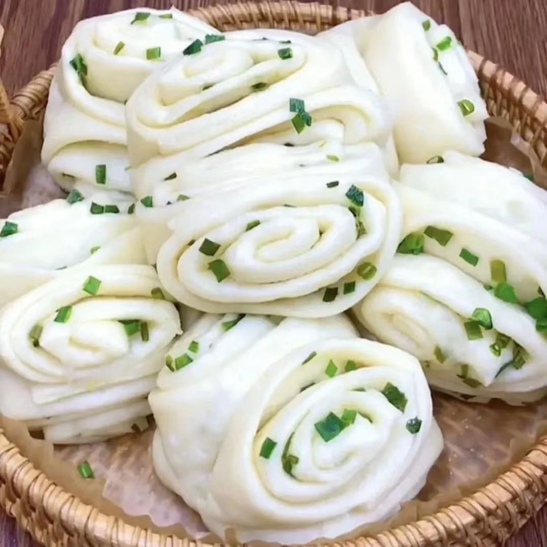 手工葱油花卷25个馒头健康早餐不加防腐剂早点速冻包子食品半成品