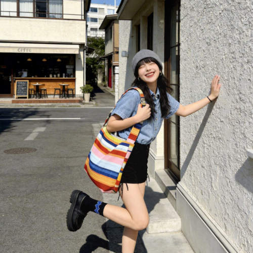 波普先生多巴胺慵懒坠感格子条纹