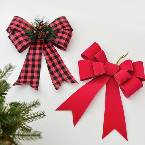 Christmas圣诞蝴蝶结PVC立体松果蝴蝶结圣诞树装饰挂件圣诞节装饰