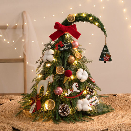 Christmas圣诞树小摆件圣诞节迷你桌面diy诺贝松圣诞树装饰品
