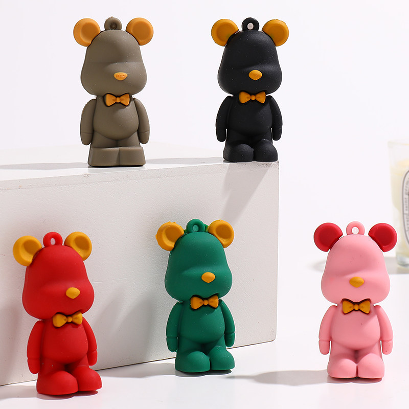 彩色小熊公仔diy奶油胶手机壳材料包手工制作饰品自制软陶小配件