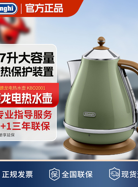 Delonghi/德龙 KBO2001意式复古风电加热烧水壶家用304不锈钢材质