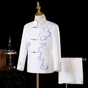 男童新中式西装中国风朗诵演讲主持人礼服男孩走秀声乐演出服帅气