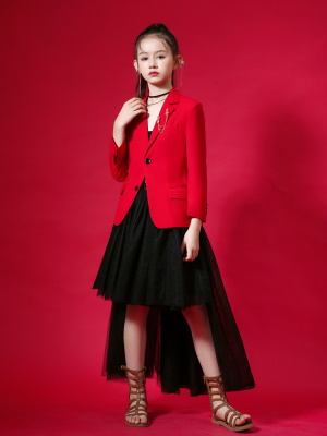 女童西服礼服高端走秀时尚潮服中大童主持人合唱朗诵钢琴演出服秋