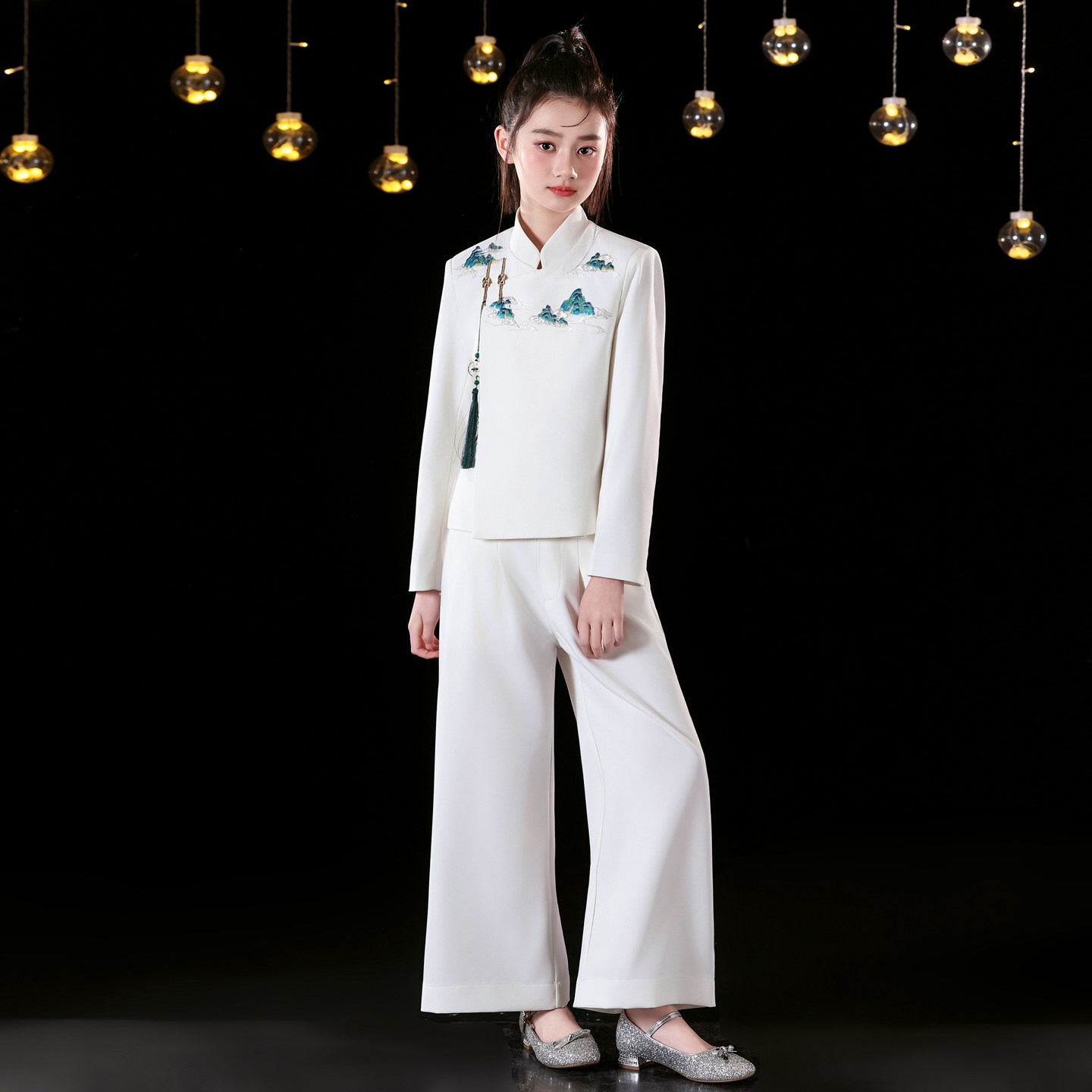 女童礼服新中式朗诵唱歌走秀主持人中国风中大童古筝钢琴演出服