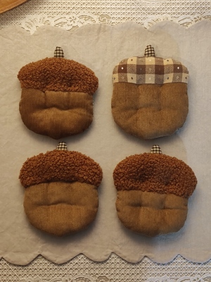 橡果杯垫 窈窕虫手作 沈小丹手工杯垫定制