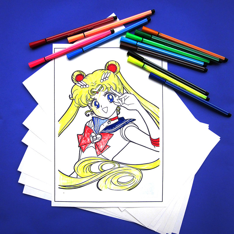 画画本女孩儿童公主美少女战士涂色本手绘画涂鸦纸填色本启蒙玩具