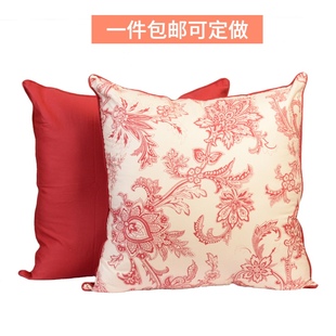 全棉60支贡缎 45*45纯棉田园沙发靠50*50包靠垫套正方型抱枕套