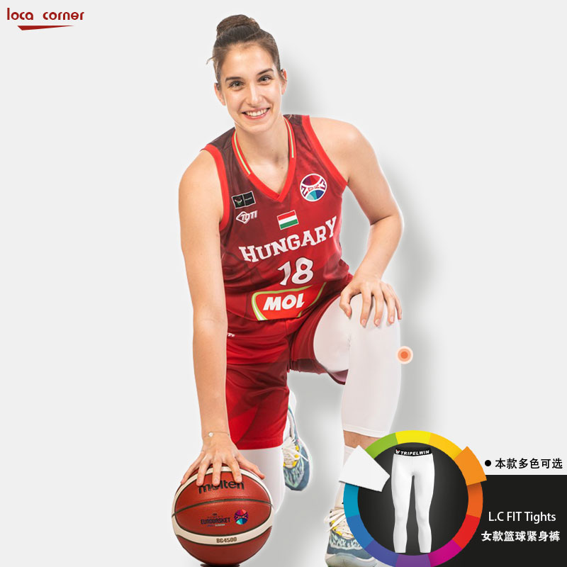 篮球女紧身裤七分高弹速干压缩裤美式训练打底运动跑步健身装备