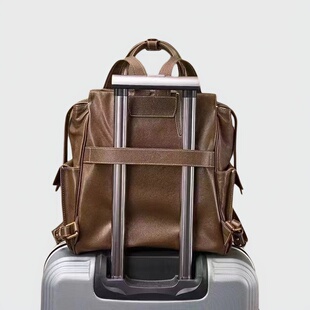 头层牛皮真皮女包男包手提双肩包新款植鞣皮旅行包高端多功能大包