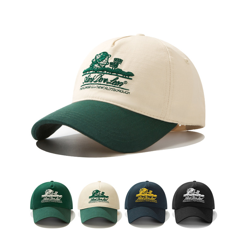 美式复古棒球帽女夏季宽檐软顶刺绣字母鸭舌帽可调节大头围帽子潮