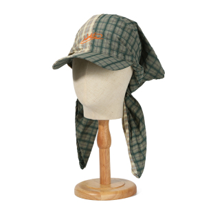 头巾帽街头拼色格纹格子遮阳帽女防晒防紫外线鸭舌帽滑板棒球帽子