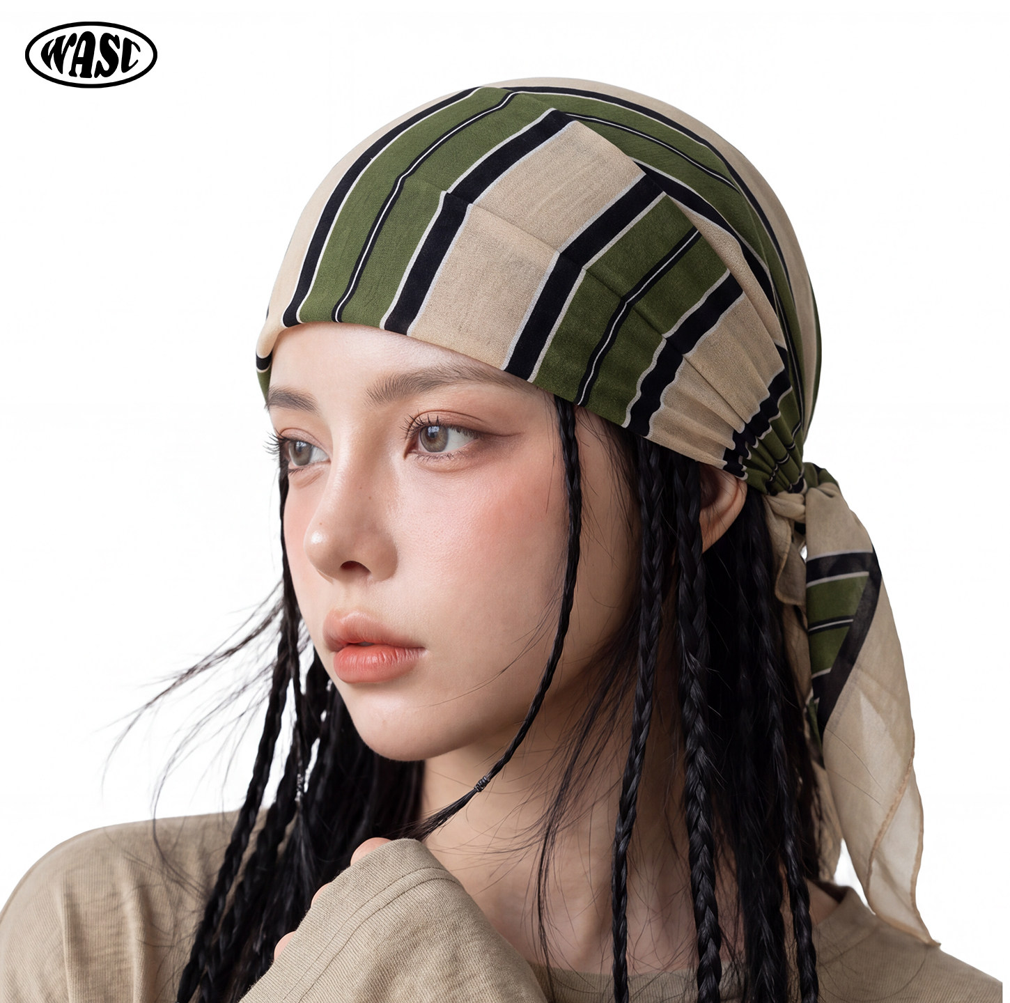 2026新款美式嘻哈腰果花头巾女包头街头多功能方巾发带辣妹丝巾潮