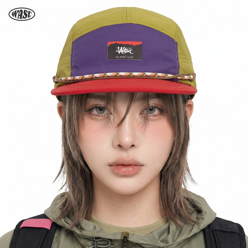 wasc复古拼色薄款平檐鸭舌帽女
