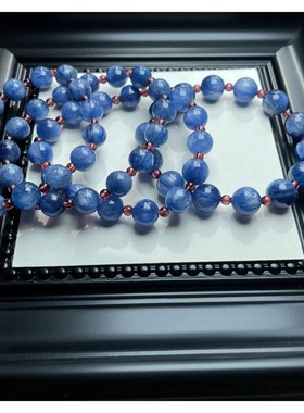 超高品质稀有猫眼蓝手链酒红色