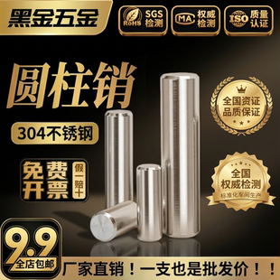 φ1 10圆柱销304不锈钢定位销销钉实心销GB119 欢迎比价