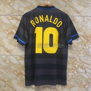 9798国际米兰二客球衣钟摆过人10号罗纳尔多萨内蒂短袖 复古足球服