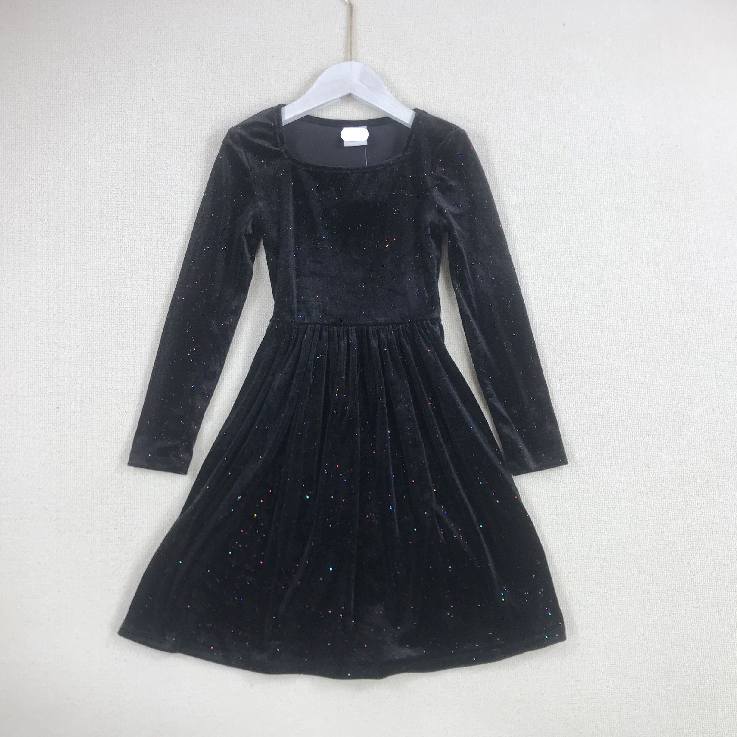 外贸童裙女孩复古金丝绒连衣裙