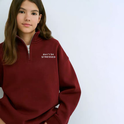 外贸童装女孩大童拉绒卫衣