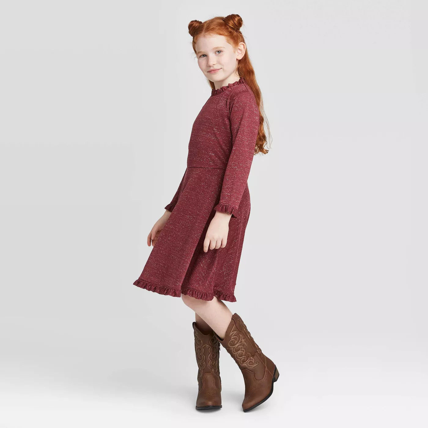 外贸童裙女孩七分袖连衣裙