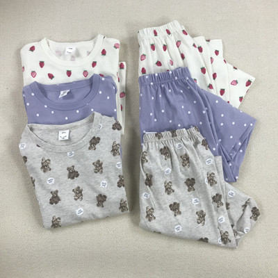 外贸日单女孩秋衣套装家居服