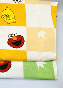 小黄鸭芝麻街全棉莱卡面料T恤针织布料床单被罩裙子儿童服装diy