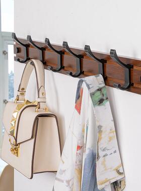 创意楠竹衣服挂卧室门后壁挂挂双排钩钩玄关厅墙壁免打WH180926孔