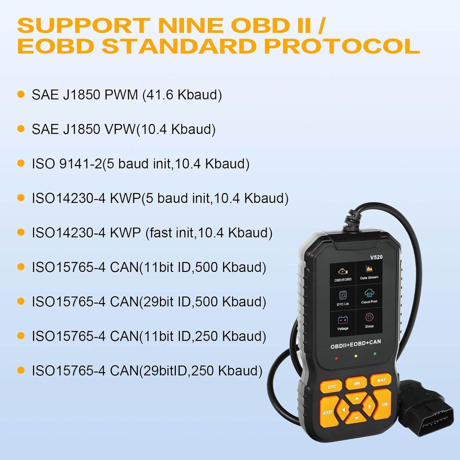 OBD2 Car Scanner D7499iagn osticSan Too V520 汽车诊断lc检测