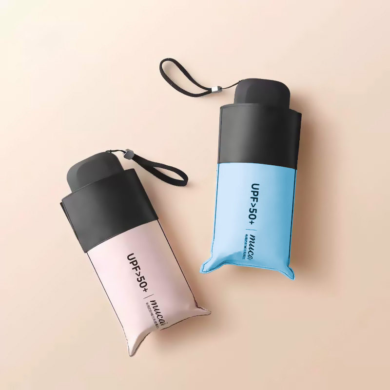 扁五折口袋遮阳伞超轻迷你太阳伞女士便携黑胶防晒晴雨伞