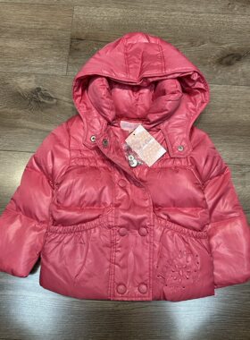 mijello2026冬款新女童连帽羽绒服 女童刺绣花朵加厚保暖外套棉衣
