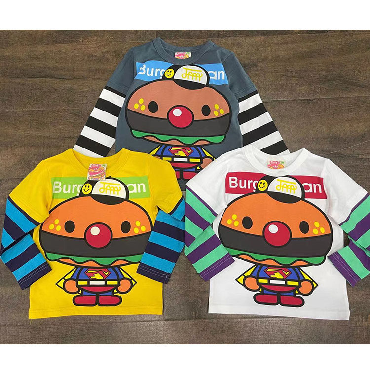 mijello/2022秋款新 儿童卡通jam果酱熊假二件卡通男女童长袖t恤